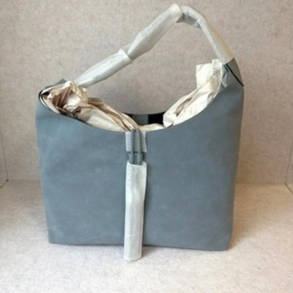 Rebecca Minkoff Tahoe Hobo Bag Denim Blue Leather Tassel HU25ETAHOB New